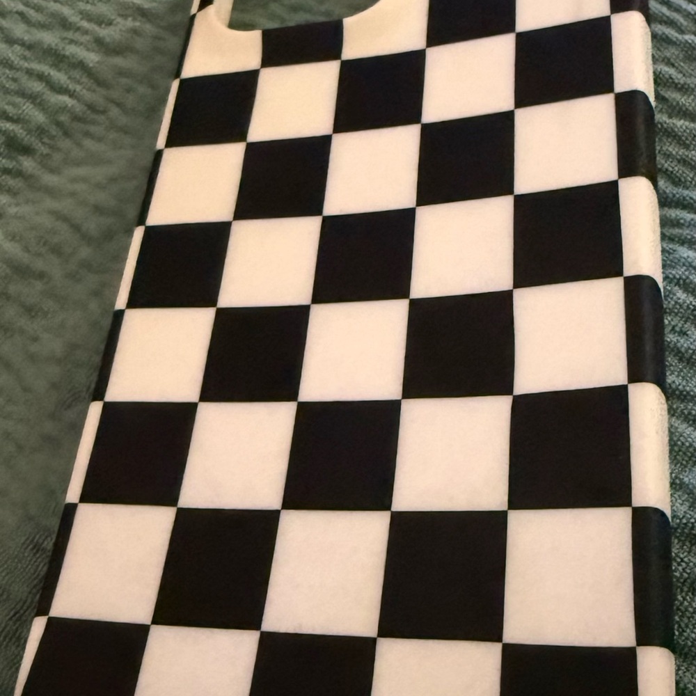 Checkerboard Phone Case - Black & White Stylish Protection 13 pro max